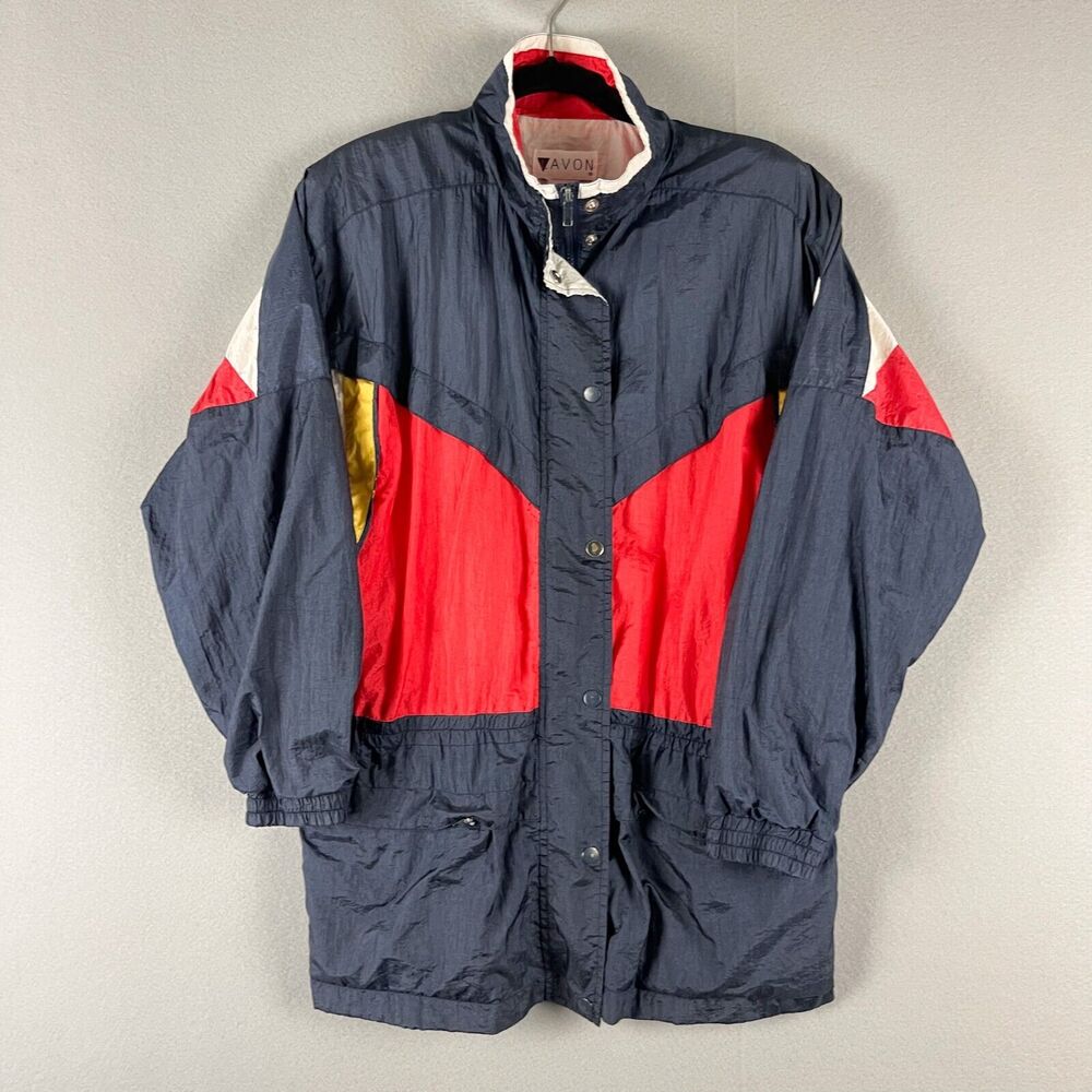 Vintage Lavon Colorblock Windbreaker Jacket Womens Large Pockets 80s 90s